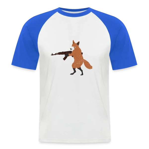 Renard Rebelle Armé sur T-shirt baseball manches courtes Homme