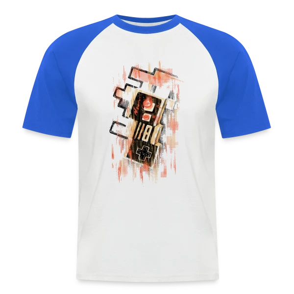 Manette Rétro Floue NES sur T-shirt baseball manches courtes Homme