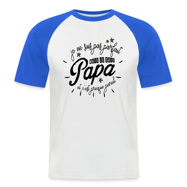 Papa Presque Parfait sur T-shirt baseball manches courtes Homme