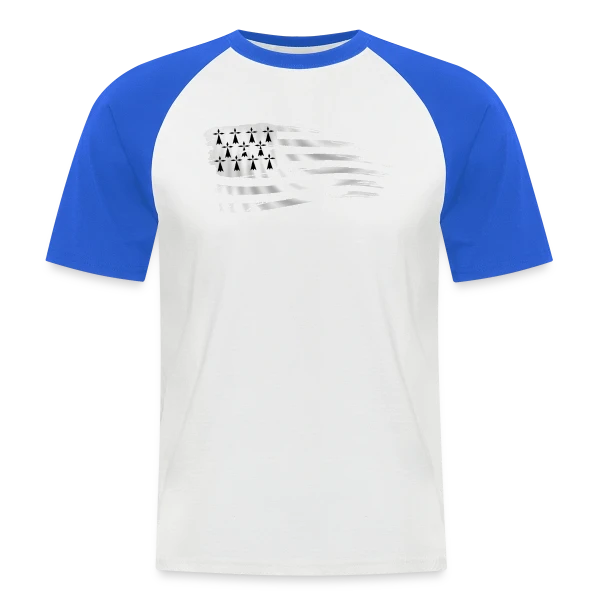 Drapeau Breton Stylisé sur T-shirt baseball manches courtes Homme