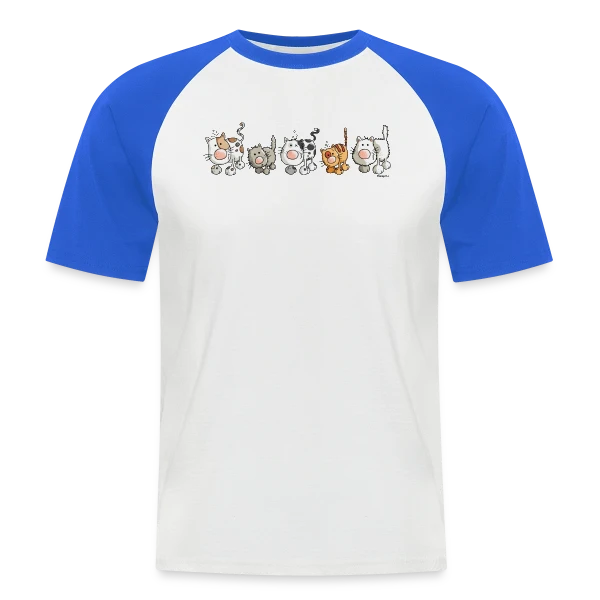 Chats Amusants - Les Félins Rigolos sur T-shirt baseball manches courtes Homme