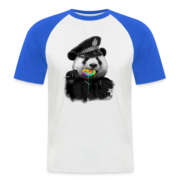 Panda Gourmand : Sucette Addict sur T-shirt baseball manches courtes Homme