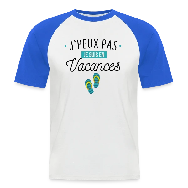 J'peux Pas, Je Suis En Vacances ! sur T-shirt baseball manches courtes Homme