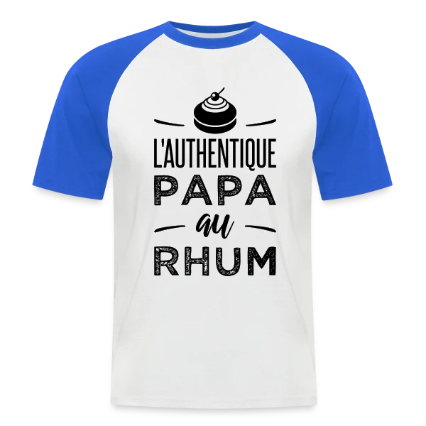 L'Authentique Papa au Rhum sur T-shirt baseball manches courtes Homme