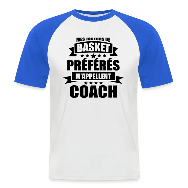 Coach Basket : Mes Joueurs Préférés M'appellent Coach sur T-shirt baseball manches courtes Homme