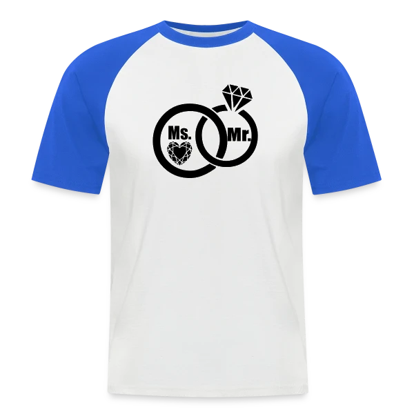 Célébration Mariage sur T-shirt baseball manches courtes Homme