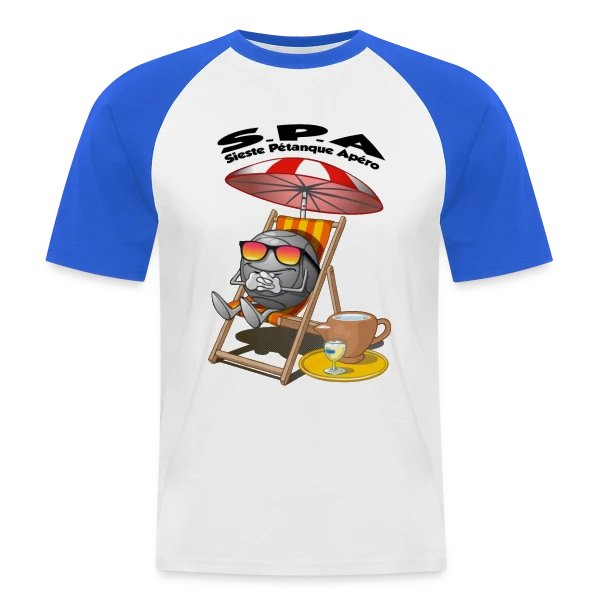 Trio Gagnant : Sieste, Pétanque, Apéro sur T-shirt baseball manches courtes Homme