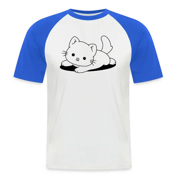 Chaton Mignon Joueur sur T-shirt baseball manches courtes Homme