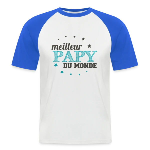Le Meilleur Papy du Monde sur T-shirt baseball manches courtes Homme
