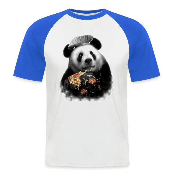 Panda Pizza : La Pause Gourmande sur T-shirt baseball manches courtes Homme