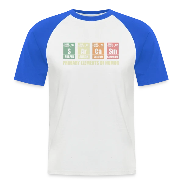 Éléments Chimiques du Sarcasme sur T-shirt baseball manches courtes Homme