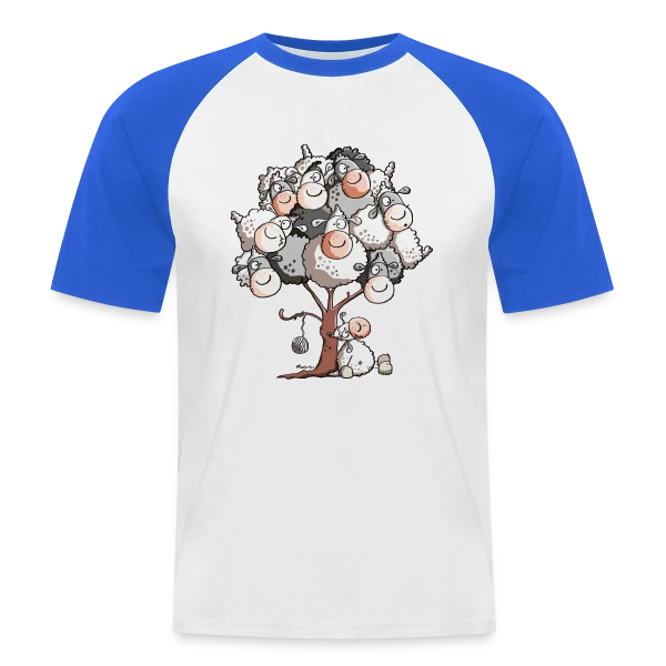 Petit Mouton Laineux Câlin sur T-shirt baseball manches courtes Homme