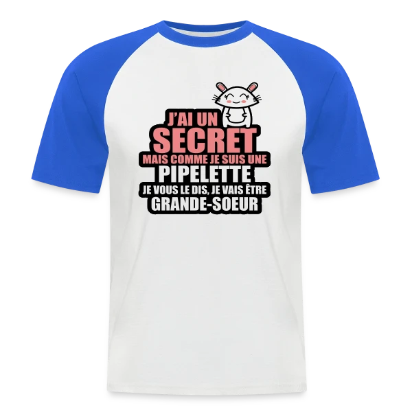 Annonce Grossesse : J'ai Un Secret, Je Vais Être Grande-Sœur sur T-shirt baseball manches courtes Homme