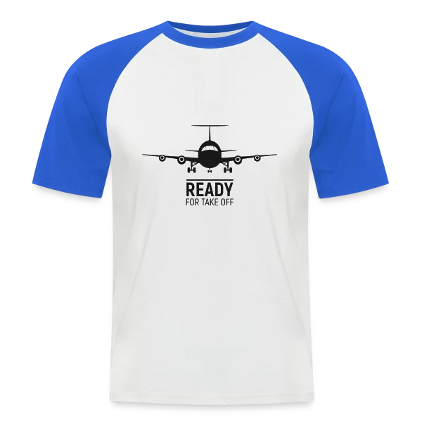 Prêt au Décollage Avion sur T-shirt baseball manches courtes Homme