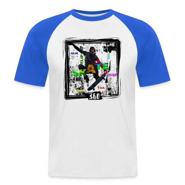 Skateur en Action L.I.P sur T-shirt baseball manches courtes Homme