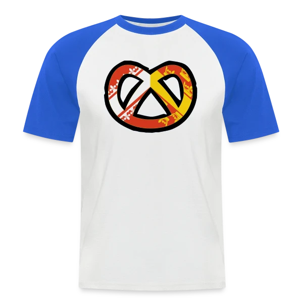 Humour Logo Bretzel Alsace sur T-shirt baseball manches courtes Homme