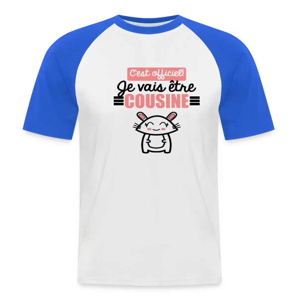 Annonce Grossesse : C'est Officiel, Je Vais Être Cousine ! sur T-shirt baseball manches courtes Homme