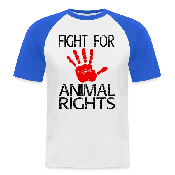 Défense Droits Animaux sur T-shirt baseball manches courtes Homme