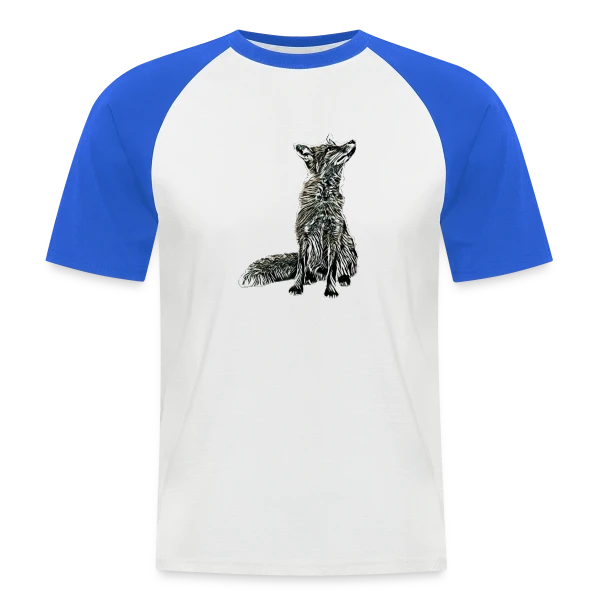 Renard Réaliste Élégant sur T-shirt baseball manches courtes Homme