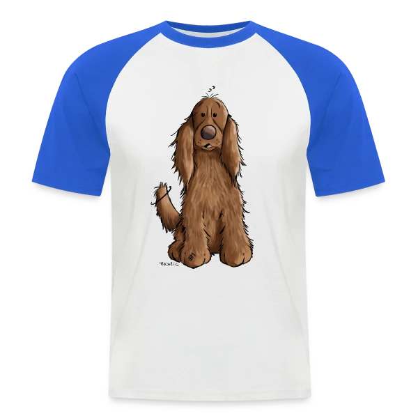 Cocker Spaniel en Position Assise - Dressage Chien sur T-shirt baseball manches courtes Homme