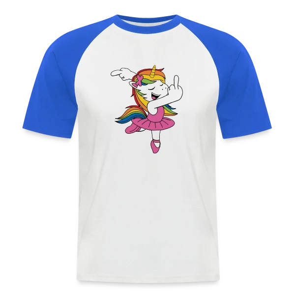 Licorne Rebelle Danseuse sur T-shirt baseball manches courtes Homme