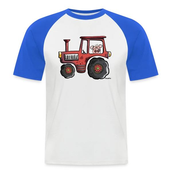 Le Cochon Conducteur de Tracteur sur T-shirt baseball manches courtes Homme