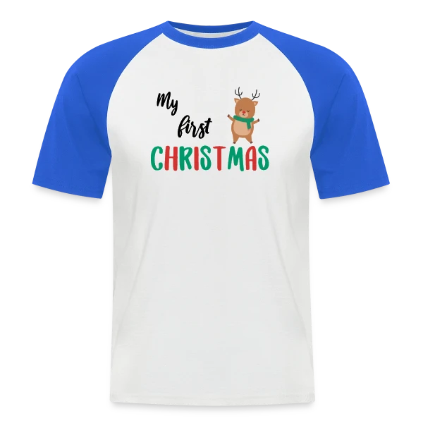 Mon Premier Noël : Design Adorable pour Bébé sur T-shirt baseball manches courtes Homme