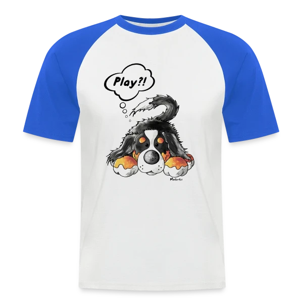 Chien de Montagne Bernois Joueur sur T-shirt baseball manches courtes Homme