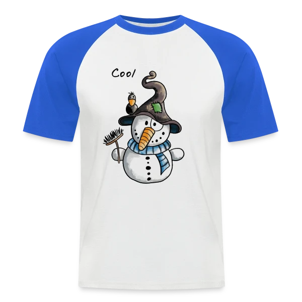 Bonhomme de Neige Rigolo - Hiver Enchanté sur T-shirt baseball manches courtes Homme