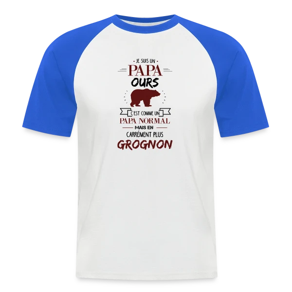 Papa Ours Grognon sur T-shirt baseball manches courtes Homme