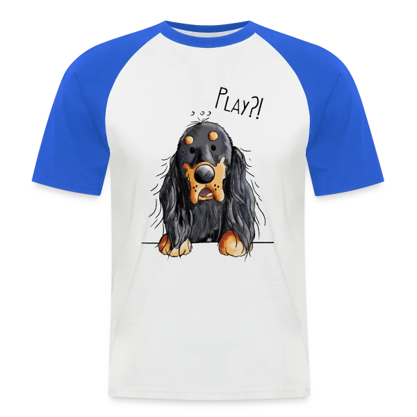 Gordon Setter Rigolo Style BD sur T-shirt baseball manches courtes Homme