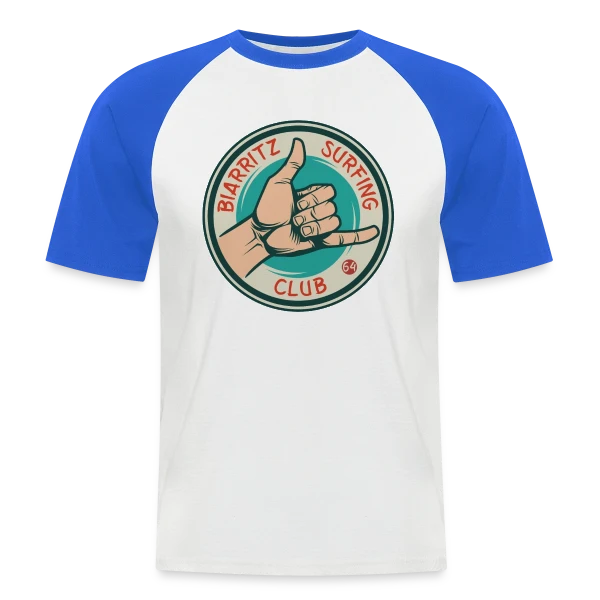 Biarritz Surfing Club | T-Shirt Onde & Style Basque sur T-shirt baseball manches courtes Homme