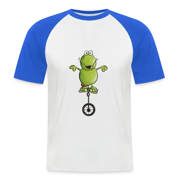 Né Pour Pédaler - Frocg à Monocycle Comique sur T-shirt baseball manches courtes Homme