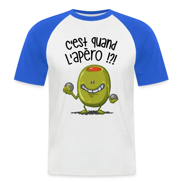 L'Apéro, c'est quand ? sur T-shirt baseball manches courtes Homme