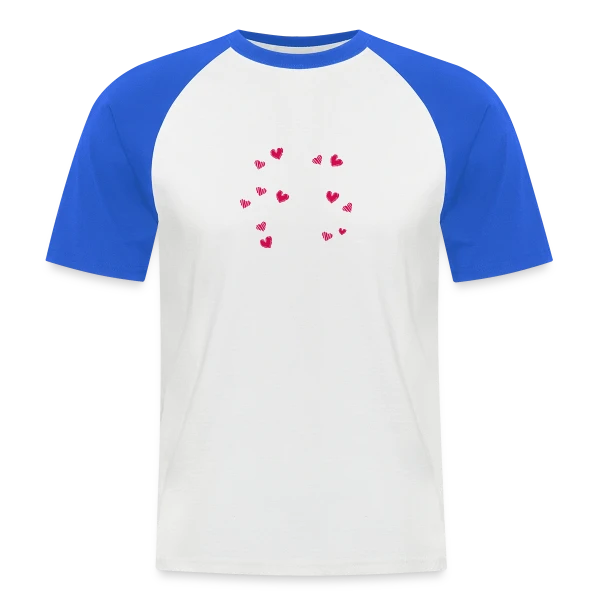 Pluie de Cœurs Rouges sur T-shirt baseball manches courtes Homme