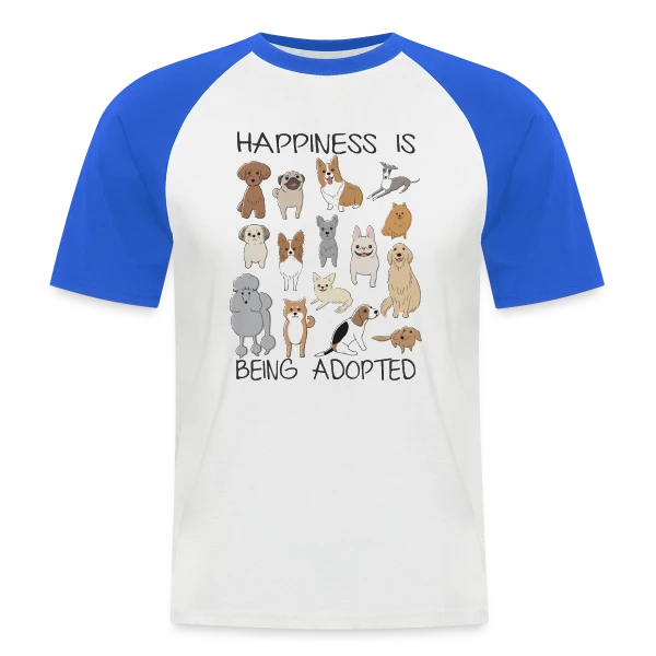 Chiens Adorables Adoption sur T-shirt baseball manches courtes Homme