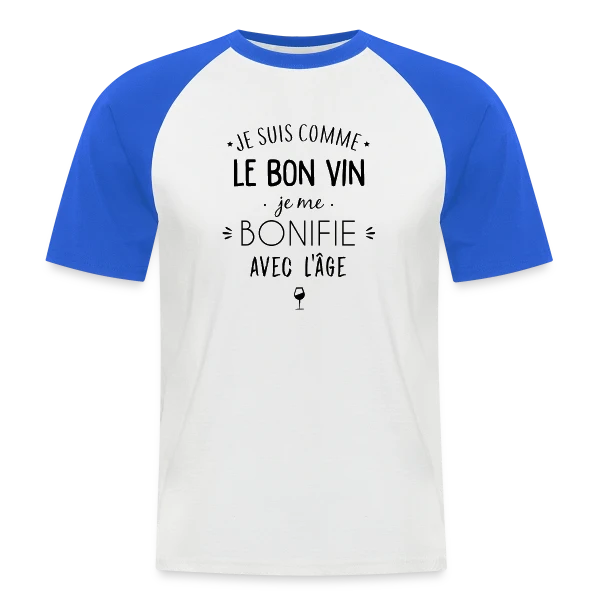 Je me bonifie avec l'âge - Millésime Humour sur T-shirt baseball manches courtes Homme
