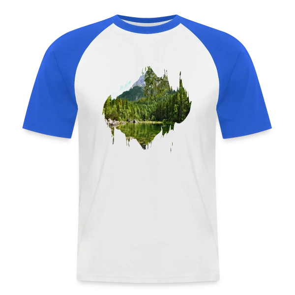 Paysage Naturel Abstrait Effet Splash sur T-shirt baseball manches courtes Homme