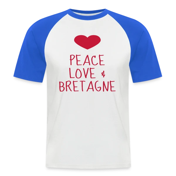 Peace Love Bretagne sur T-shirt baseball manches courtes Homme