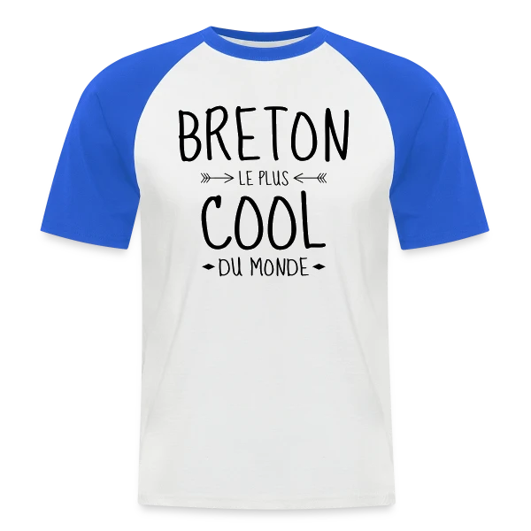 Breton le Plus Cool du Monde sur T-shirt baseball manches courtes Homme