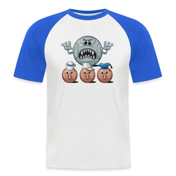 Les 3 petits cochons sur T-shirt baseball manches courtes Homme