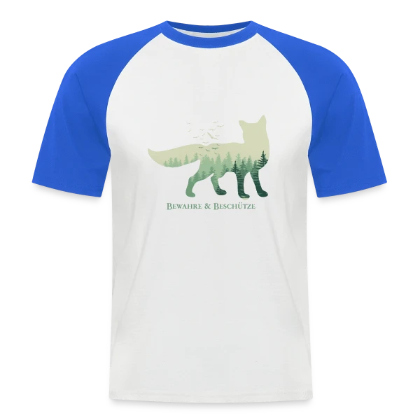 Renard Forêt Mystique sur T-shirt baseball manches courtes Homme