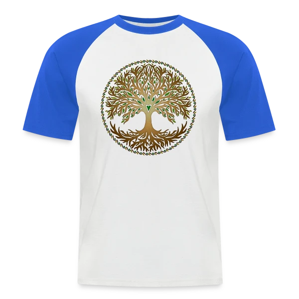 Yggdrasil: Arbre de Vie Celtique & Nordique sur T-shirt baseball manches courtes Homme