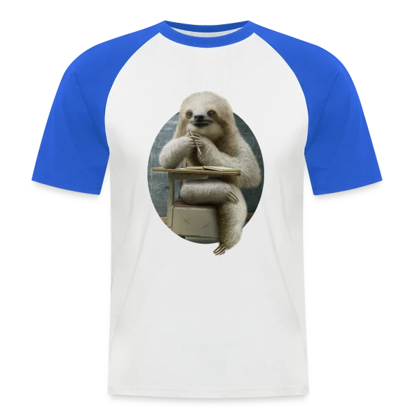 Paresseux Studieux en Classe sur T-shirt baseball manches courtes Homme