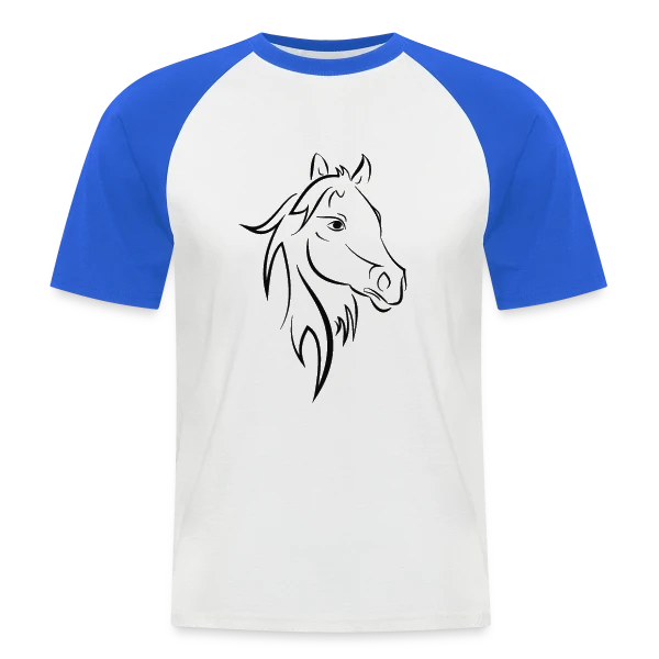 Tête de Cheval Stylisée sur T-shirt baseball manches courtes Homme