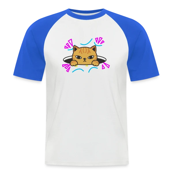 Chat Mignon Néon 90s sur T-shirt baseball manches courtes Homme