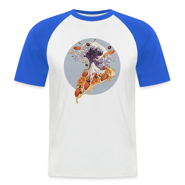 La Grande Vague de Pizza Kanagawa sur T-shirt baseball manches courtes Homme
