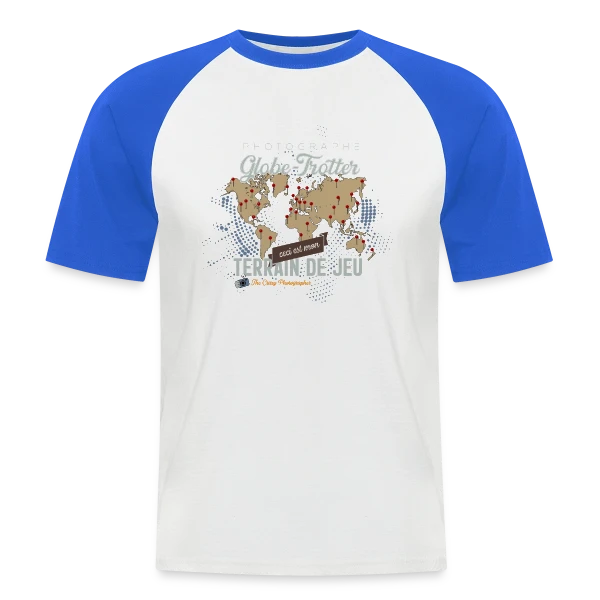 Photographe Globe-Trotter sur T-shirt baseball manches courtes Homme