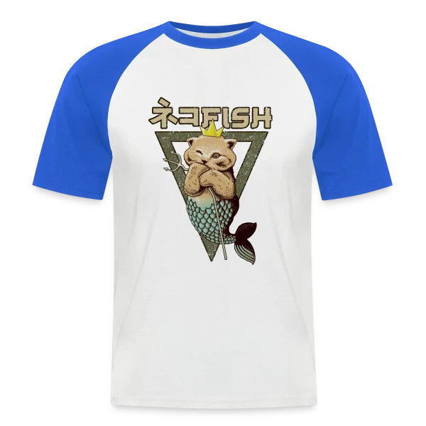 Chat Sirène sur T-shirt baseball manches courtes Homme