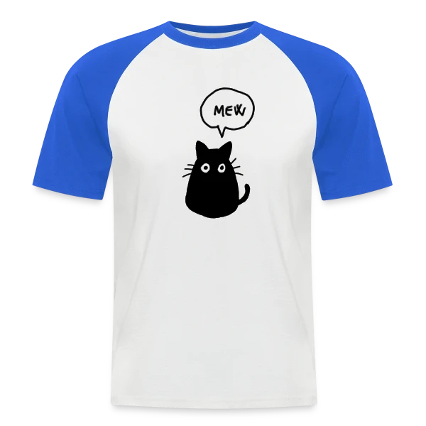 Chat Mew sur T-shirt baseball manches courtes Homme
